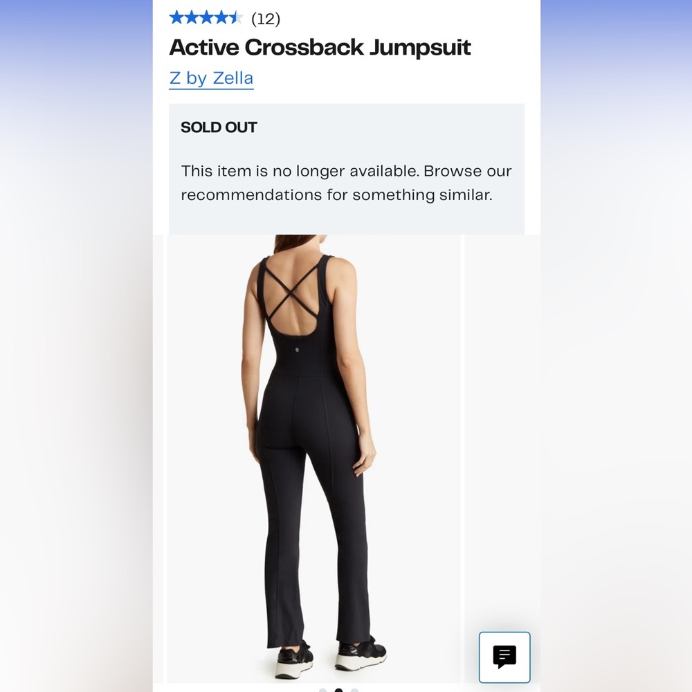 Size x-small z by Zella active crossback jumpsuit. Like new!